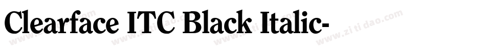Clearface ITC Black Italic字体转换